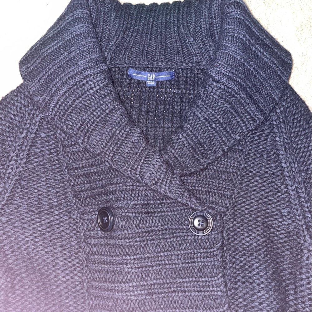 Gap Navy Button Down Long Sweater - image 3